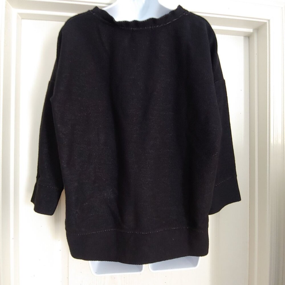 Fresh Produce Black Cotton Sweatshirt 3/4 length M/L - Picture 10 of 12